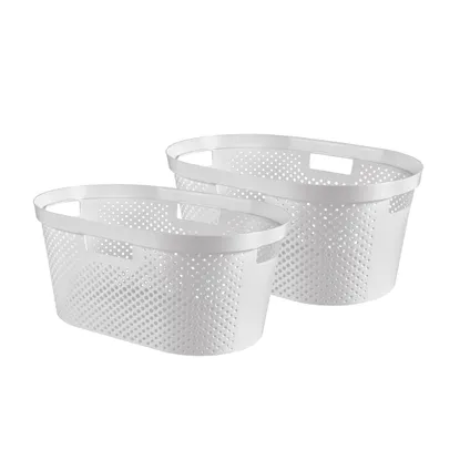 Curver Infinity Recycled Dots Wasmand - 40L - 2 stuks - Wit 2