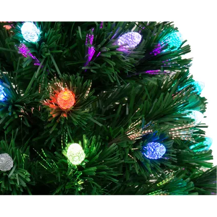 Groene glasvezel kunstkerstboom ↕90 cm met knipperende LED lampjes 2