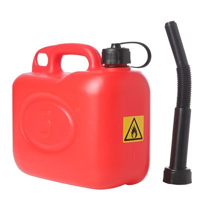 Jerrycan/benzinetank - kunststof - 5 liter - rood