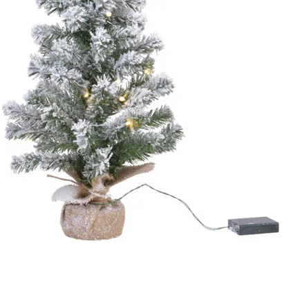Everlands Kerstboom - kunst - nepsneeuw - verlicht - ⌀41cm - ↕75cm 2