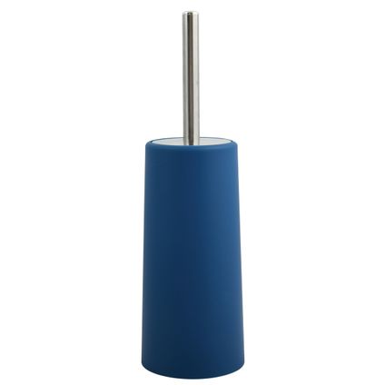 MSV Toiletborstel houder/WC-borstel - marine blauw - kunststof - 35 cm