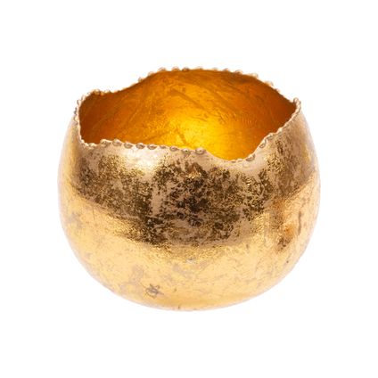 Cosy & Trendy Waxinelichthouder - metaal - goudkleurig - 10 cm