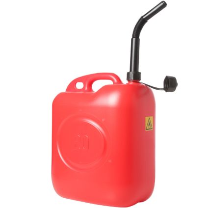 Jerrycan/benzinetank - kunststof - 20 liter - rood