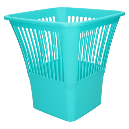 PlasticForte Afvalemmer - plastic - blauw - 30 cm - vierkant