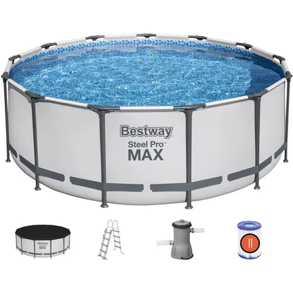 Ensemble de piscine Bestway Steel Pro Max 396 gris clair 3