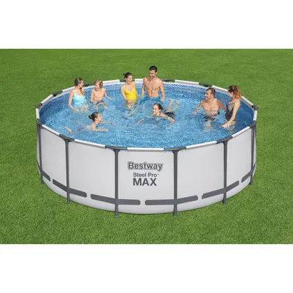 Ensemble de piscine Bestway Steel Pro Max 427 gris clair 4