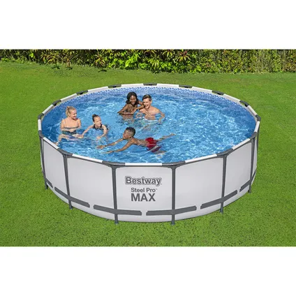 Ensemble de piscine Bestway Steel Pro Max 457 gris clair 4