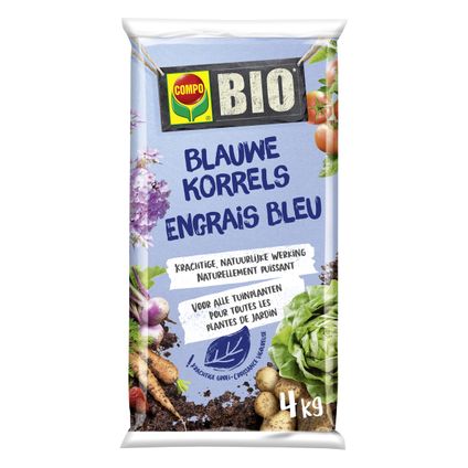 Compo blauwe korrels groenten, fruit- en tuinplanten Bio 4kg