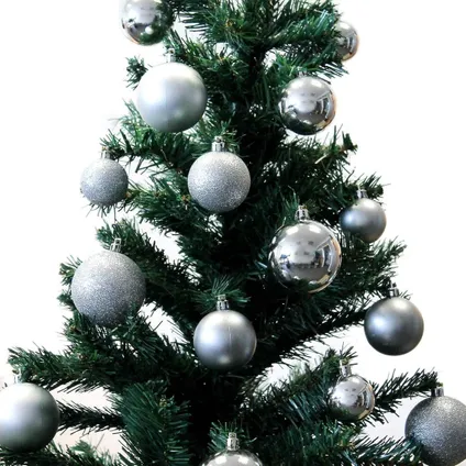 Christmas Gifts Kerstballen zilver 70 stuks incl. kerst opbergbox 3
