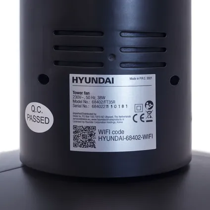 Ventilateur Tour Hyundai 68402, WiFi - Noir - Smart 4