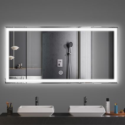 LOMAZOO Miroir salle de bain Memphis avec LED 120 x 60 cm