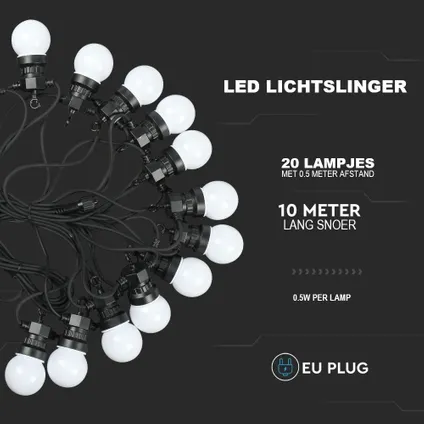 LED Prikkabel | 10M | 20 lampen | Warm Wit (3000K) 5