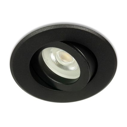 LED Midi inbouwspot Bilal -Rond Zwart -Extra Warm Wit -Niet Dimbaar -3.4W -Integral LED