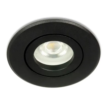 LED Midi inbouwspot Bilal -Rond Zwart -Extra Warm Wit -Niet Dimbaar -3.4W -Integral LED 2
