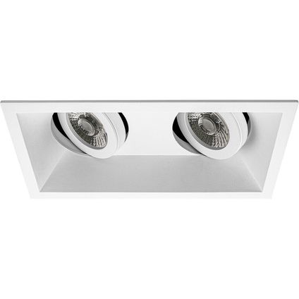 Premium platte Inbouwspot Rudolf Wit Verdiepte dubbele spot Extra Warm Wit (2700K) Met RTM Lighting LED LED