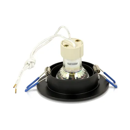 LED inbouwspot Lionel -Rond Zwart -Extra Warm Wit -Dimbaar -4W -Philips LED 3