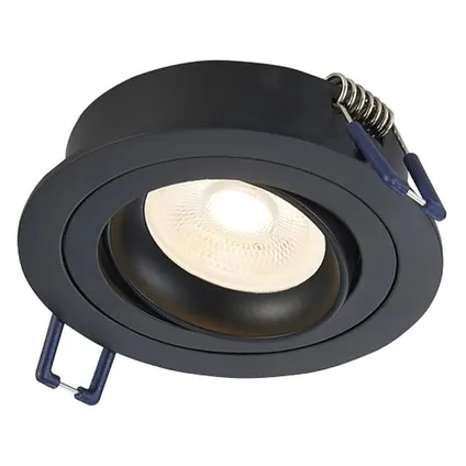 LED inbouwspot Lionel -Rond Zwart -Extra Warm Wit -Dimbaar -4W -Philips LED 7