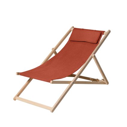 Chaise de plage Madison Panama bois - terre cuite