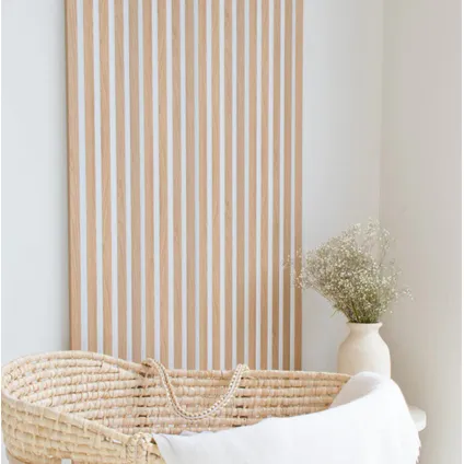 Lattenwand - PVC - Wandpaneel - Eiken Wit - White Light Brown - 64cmx290cm 4