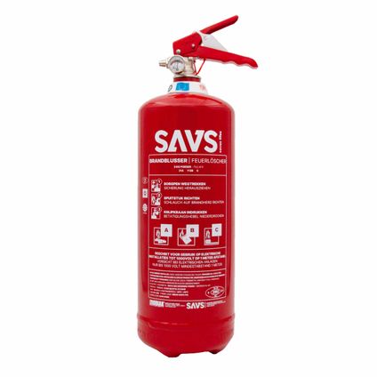SAVS Brandblusser poeder 3 kg - Vorstvrij - Met montagebeugel - Poederblusser