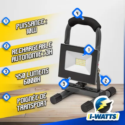 Projecteur led rechargeable 10W - I-Watts 2