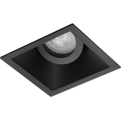 Premium platte Inbouwspot Albert Zwart Verdiepte vierkante spot Extra Warm Wit (2700K) Met RMT Lighting LED