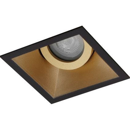 Premium Inbouwspot Anes Goud, Zwart Verdiepte vierkante spot Extra Warm Wit (2700K) Met Philips LED