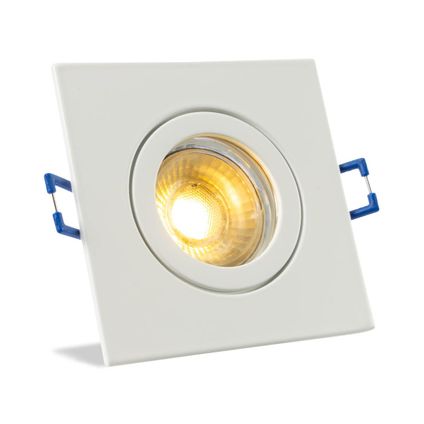 IP44 LED Inbouwspot Georgia - badkamer of buiten - Vierkante spot - Wit - Extra Warm Wit - 2700K - 2