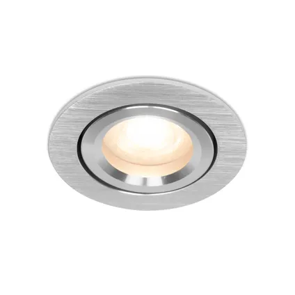 Platte inbouwspot Fisk -Rond Chrome -Extra Warm Wit -Dimbaar -3.7W -RTM Lighting LED 3