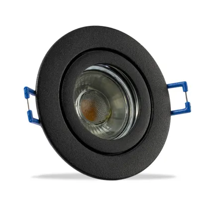IP44 LED Inbouwspot Skylar - badkamer of buiten - Ronde spot - Zwart - Extra Warm Wit - 2700K - 2.7 Watt - Philips 2