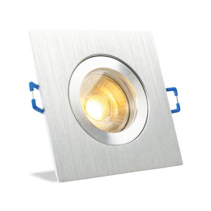 IP44 LED Inbouwspot Lainey - badkamer of buiten - Vierkante spot - Chrome glimmend - Warm Wit - 3000K - 3Watt - Phi