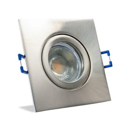 IP44 LED Inbouwspot Reese - badkamer of buiten - Vierkante spot - Nikkel mat - Extra Warm Wit - 2700 2