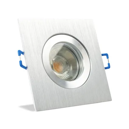 IP44 LED Inbouwspot Hoebe - badkamer of buiten - Vierkante spot - Chrome glimmend - Extra Warm Wit - 2700K - 2.7 Wa 2
