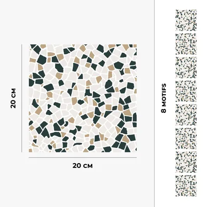 8 zelfklevende tegels 20x20cm Pauline / Klein mozaïek / beige - Vinyl Way 5