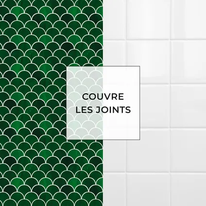 8 carreaux adhésifs 20x20cm Aà¯cha / Carreaux marocains / vert - Vinyl Way 7
