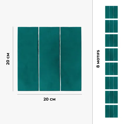 8 zelfklevende tegels 20x20cm Jehda / Zelliges rechthoeken / blauw - Vinyl Way 5