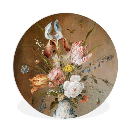 Cercle mural 60 cm Nature morte avec des fleurs - Balthasar van der Ast - Peinture