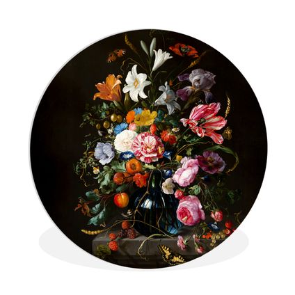 Wandcirkel 60 cm Oude meesters - Kunst - Vaas met bloemen - Jan Davidsz de Heem