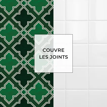 8 zelfklevende tegels 20x20cm Inaya / Marokkaanse tegels / groen - Vinyl Way 7