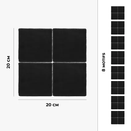8 zelfklevende tegels 20x20cm Nivala / Zelliges Mats / zwart - Vinyl Way 5