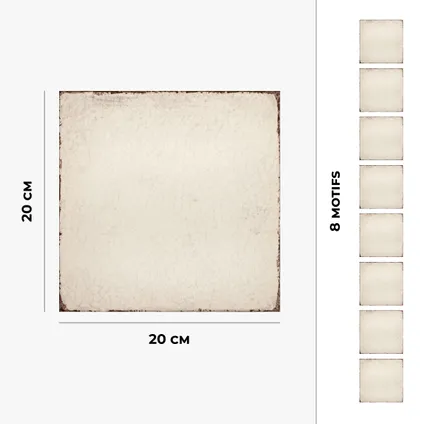 8 zelfklevende tegels 20x20cm Floha / Monochrome Vintage / beige - Vinyl Way 5