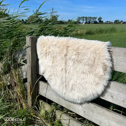HOOMstyle Peau de Mouton Reykjavik - Tapis - Imitation Fourrure - Ø95cm - Écru 3