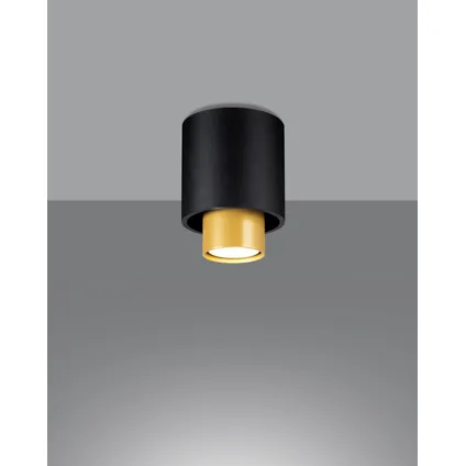 Sollux plafondlamp Nesi zwart goud 3