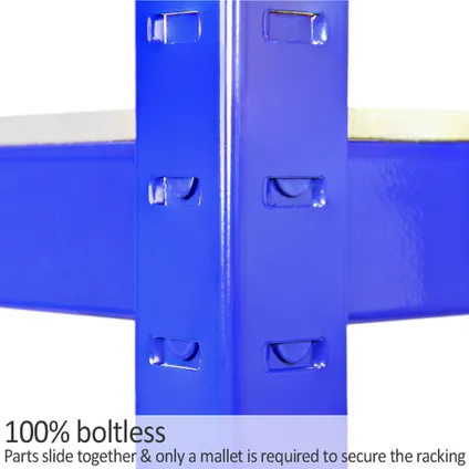 10 x T-rax Stellingkasten - 90x45x182 cm - Blauw - 100% boutloos 2