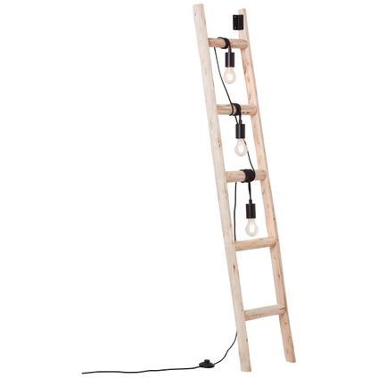 Brilliant tafellamp Ladder hout zwart 3xE27