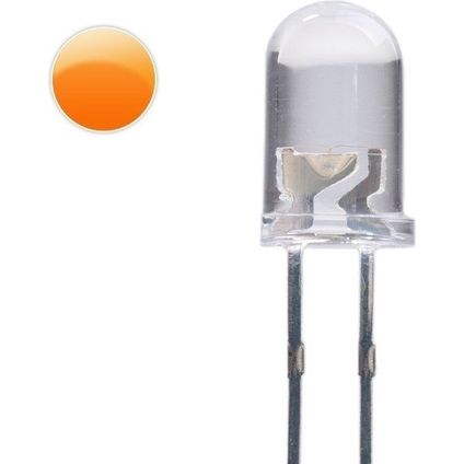 Ledlamp 5mm Oranje 610nm 80mCd - Transparant - 3 stuks
