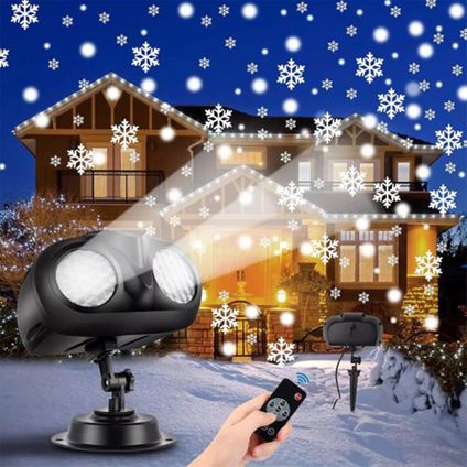 Projecteur de Noël à LED - Effet flocon de neige - Lumières de Noël - Intérieur & Extérieur