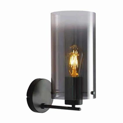 Freelight wandlamp Ventotto H 33cm rook glas zwart