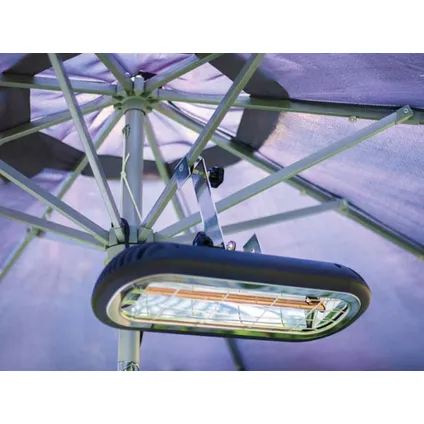 Perel Chauffage de terrasse/parasol, 2000 W, low glare, 46 x 7,5 x 19 cm, IP65, noir, métal 4