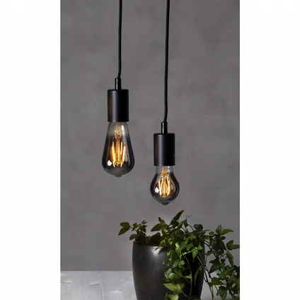 Druppel-Edison lamp - E27 - 1.8W - Super Warm Wit <2200K - Filament - Rookglas 2